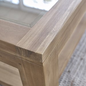 Table basse vitrée en bois de teck
