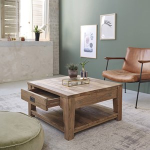 Table basse en bois de teck recyclé