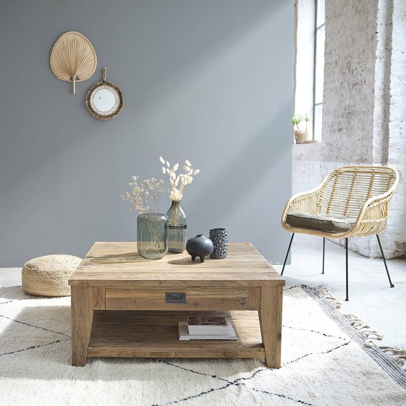 Berah Getah - Table basse en bois de teck recyclé