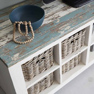 Meuble tv pin recyclé 4 tiroirs