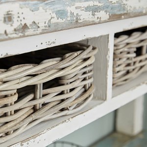 Console bois de pin recyclé 3 tiroirs