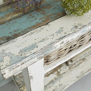 Console bois de pin recyclé 3 tiroirs