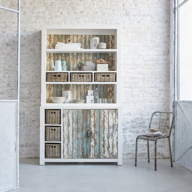 BOIS DESSUS BOIS DESSOUS - Bibliothèque pin recyclé 6 tiroirs