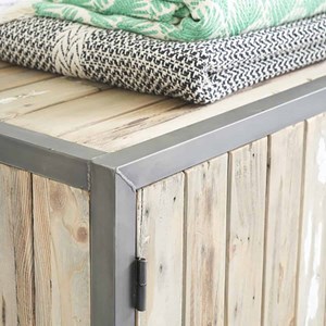 Commode pin recyclé et métal 4 tiroirs