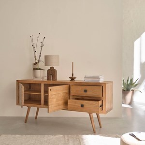 Commode mindi 2 tiroirs 2 portes