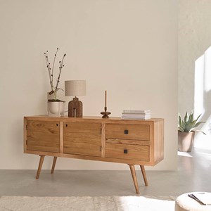 Commode mindi 2 tiroirs 2 portes