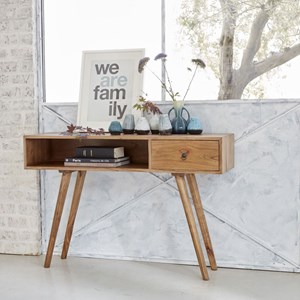 Console en bois de mindi avec tiroir