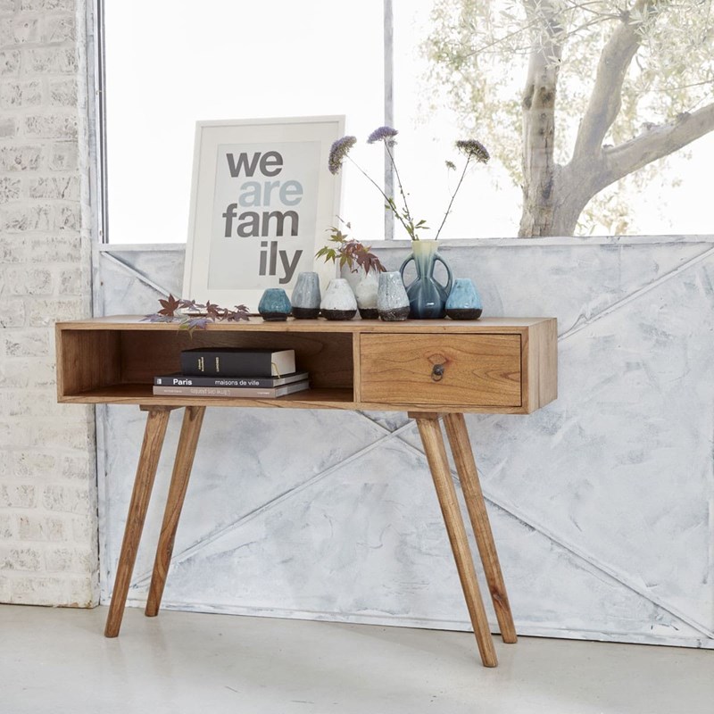 Berah Getah - Console en bois de mindy avec tiroir