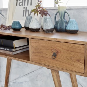 Console en bois de mindi avec tiroir