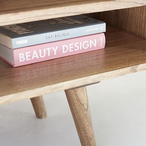 Meuble tv en bois de mindi 1 tiroir