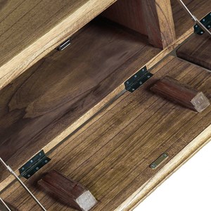 Meuble tv mindi 3 tiroirs abattants