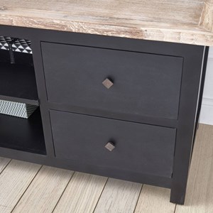 Meuble tv acajou et teck 4 tiroirs