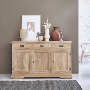Buffet bois de teck 3 portes 3 tiroirs