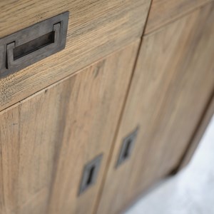 Buffet teck recyclé 2 tiroirs 2 portes