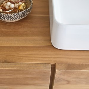 Meuble salle de bain suspendu teck 145