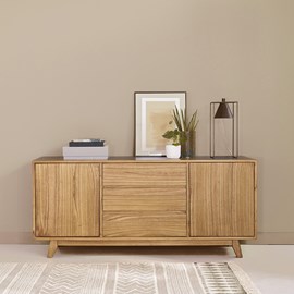 Commode mindi 3 tiroirs 2 portes