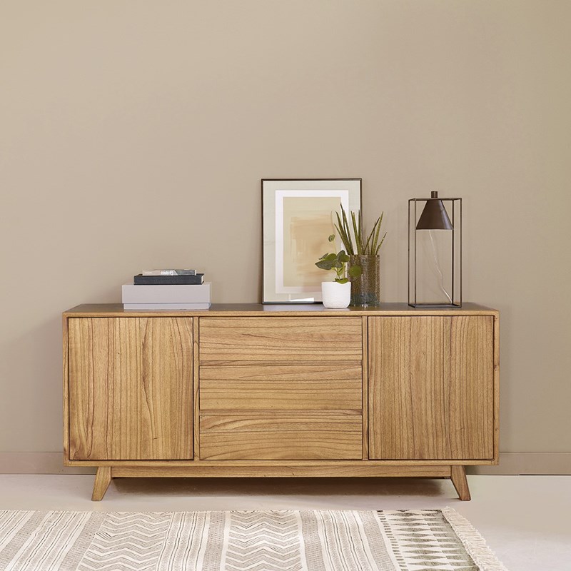 Berah Getah - Commode mindy 3 tiroirs 2 portes 160