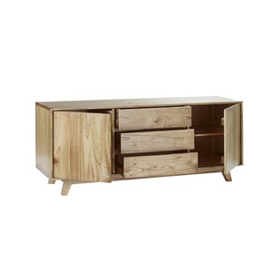 Commode mindi 3 tiroirs 2 portes