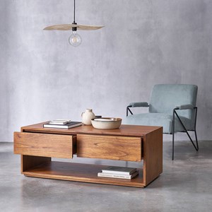 Table basse en bois finition noyer