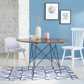 Table ronde finition noyer 4 pers