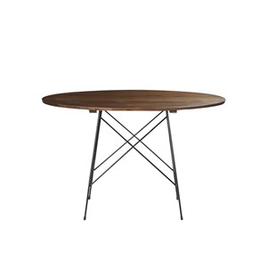 Table ronde finition noyer 4 pers