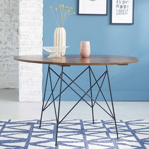 Table ronde finition noyer 4 pers