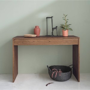 Console bois finition noyer avec tiroir