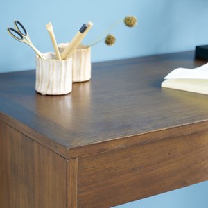 Console bois finition noyer avec tiroir