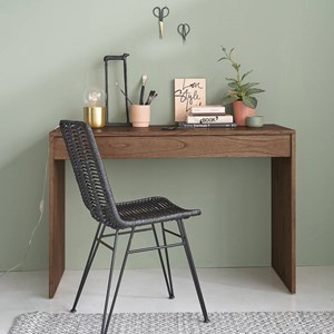 Console bois finition noyer avec tiroir