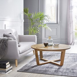 Table basse ronde en bois de mindi