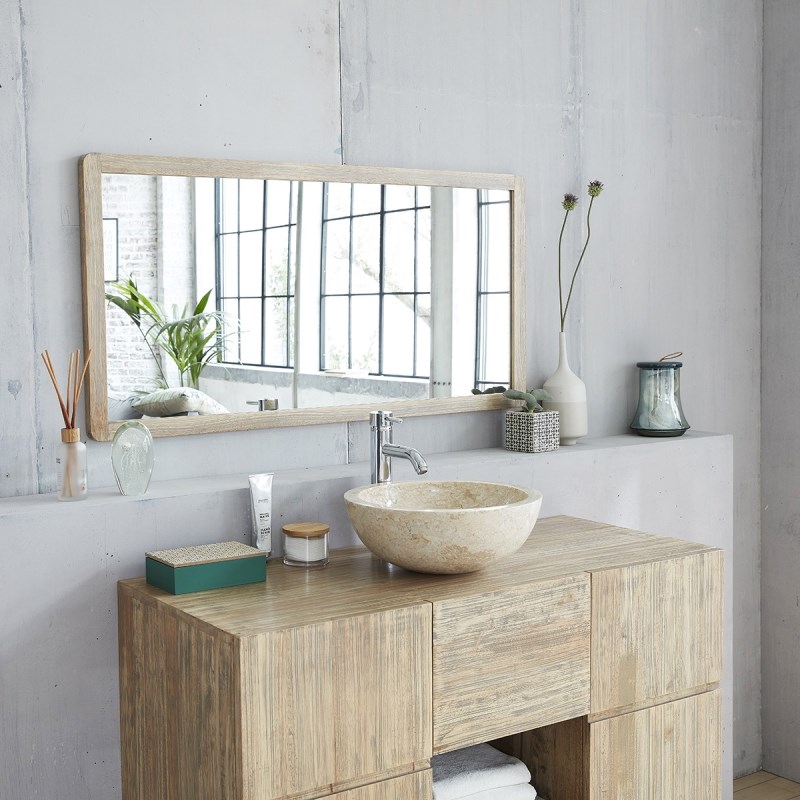 BOIS DESSUS BOIS DESSOUS - Miroir en bois d'hévéa 120