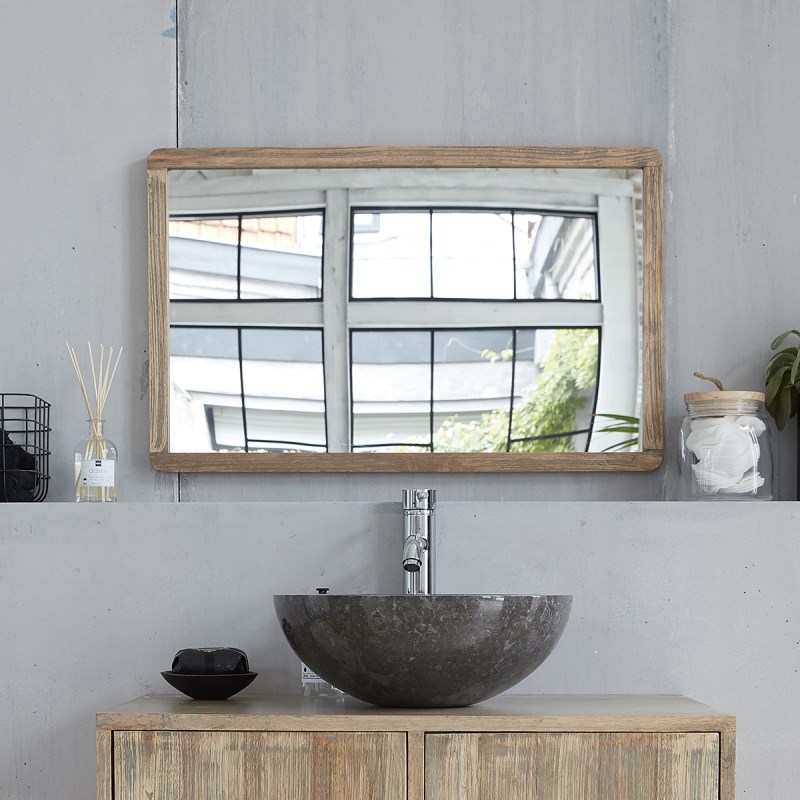 BOIS DESSUS BOIS DESSOUS - Miroir en bois d'hévéa 80