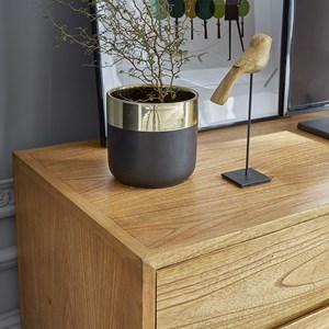 Meuble tv en bois de mindi 4 tiroirs