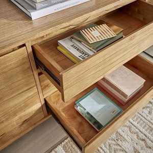 Commode mindi 3 tiroirs 2 portes