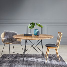 Table ronde en bois de mindi