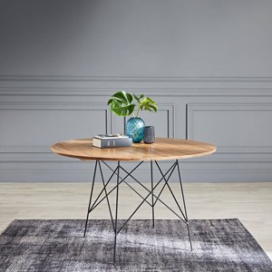 Table ronde en bois de mindi