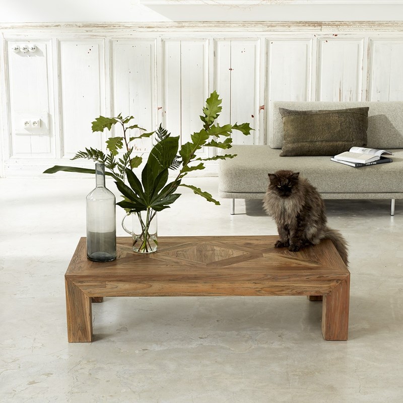 Table basse bois de teck recyclé