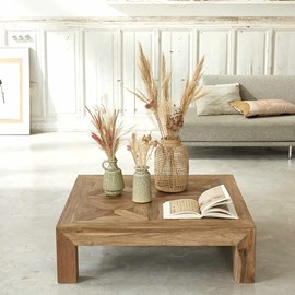 Table basse en teck recyclé fsc mixte