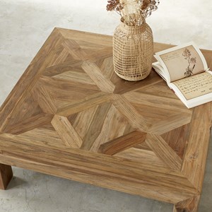 Table basse en teck recyclé fsc mixte