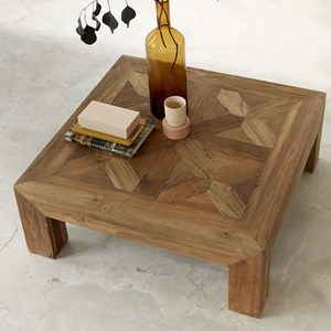 Table basse carrée teck recyclé fscmixte