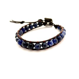 Bacelet tressé en sodalite supérieure