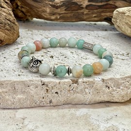 Bracelet équilibre hibou en amazonite