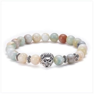 Bracelet équilibre lion en amazonite