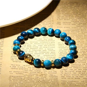 Bracelet en oeil de tigre turqoise