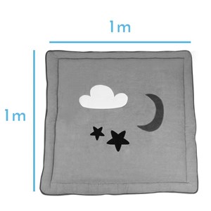 Tapis de sol bébé molletonné 1mx1m gris