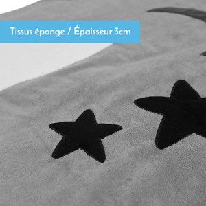 Tapis de sol bébé molletonné 1mx1m gris