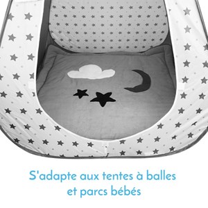 Tapis de sol bébé molletonné 1mx1m gris