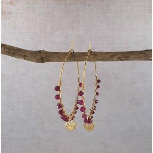 Créoles rubi fleur de lotus