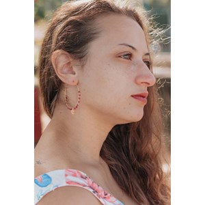 Créoles rubi fleur de lotus