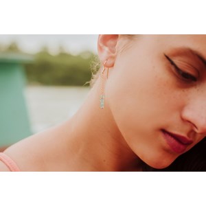 Boucles d'oreilles apatite bleue